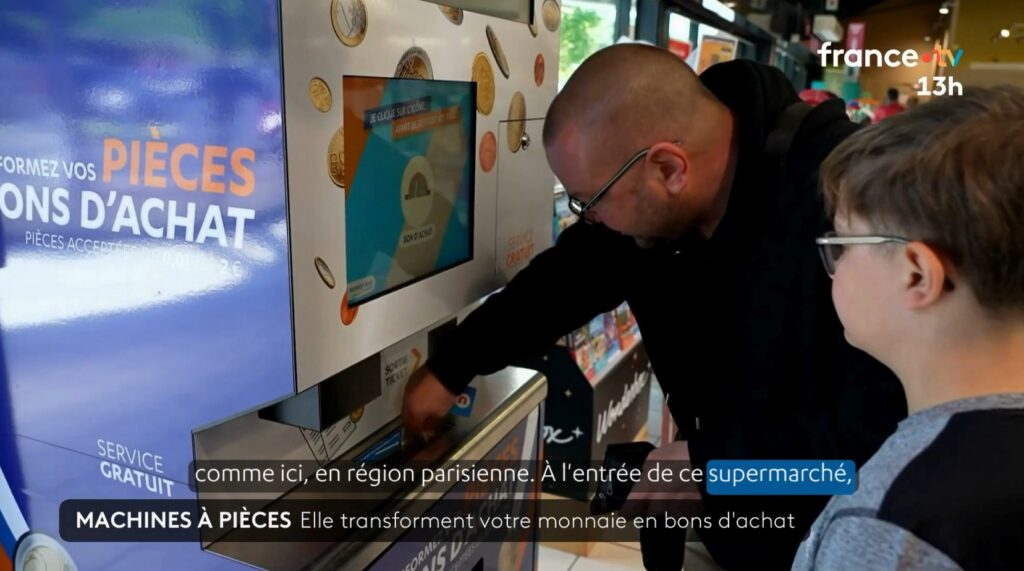JT 13h France 2 - Machines à pièces : Elles transforment votre monnaie en bons d'achat